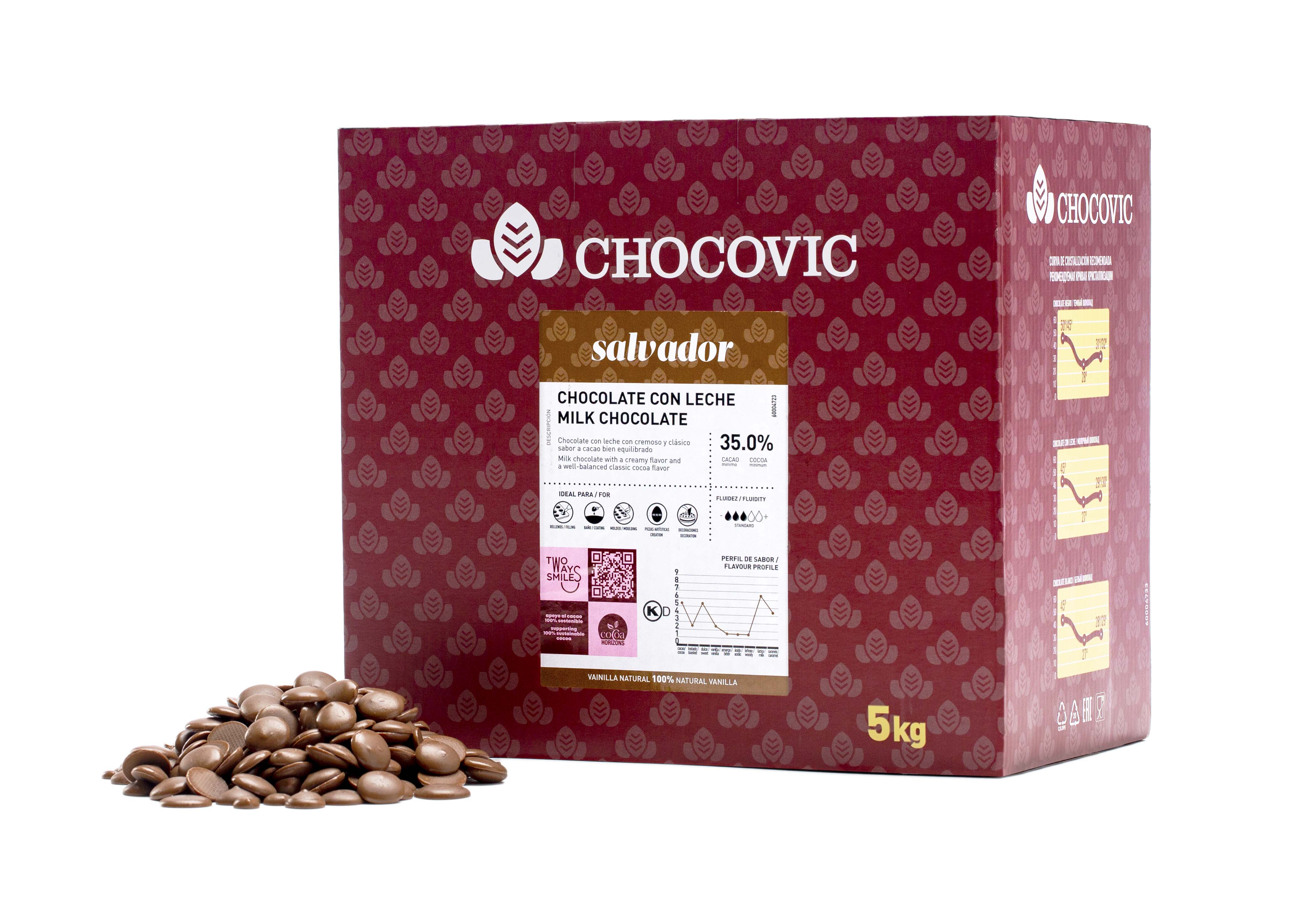 Шоколад молочный Chocovic 32,6%, 1,5кг